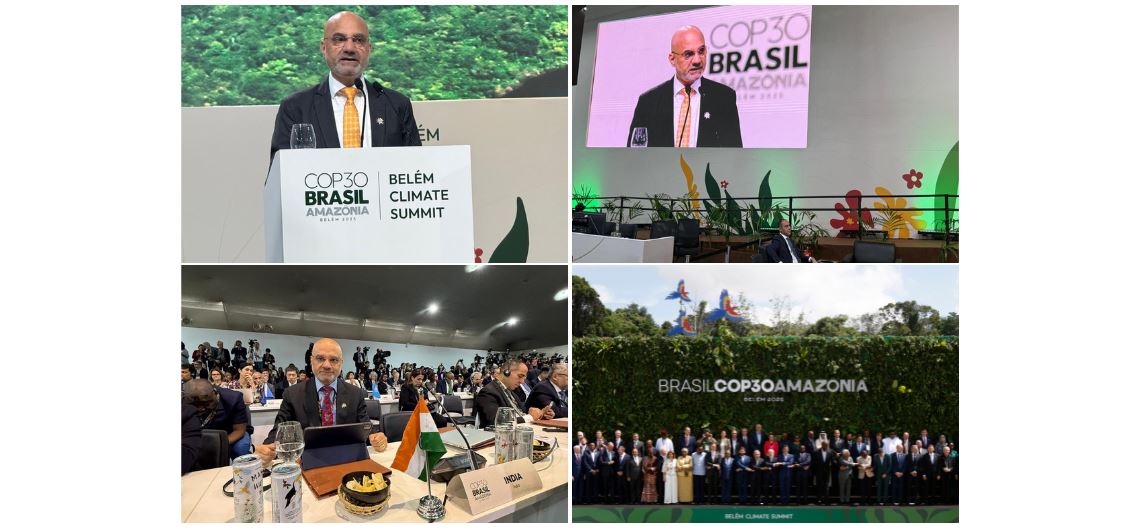 Ambassador Dinesh Bhatia delivering India’s statement at COP30, Belém